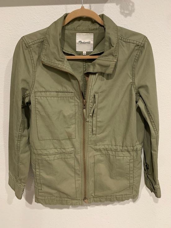 Madewell Jackets & Blazers - Women’s Madewell Olive Cotton Utility Fleet Jacket, M